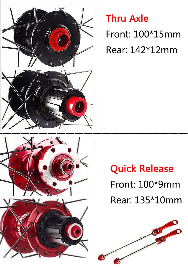 RXR 7-11 Speed Sealed Bearings MTB Mountain Bike Wheels 26 27.5 29 Front Rear Rim Wheelsets Fit Shimano SRAM Cassette (3)