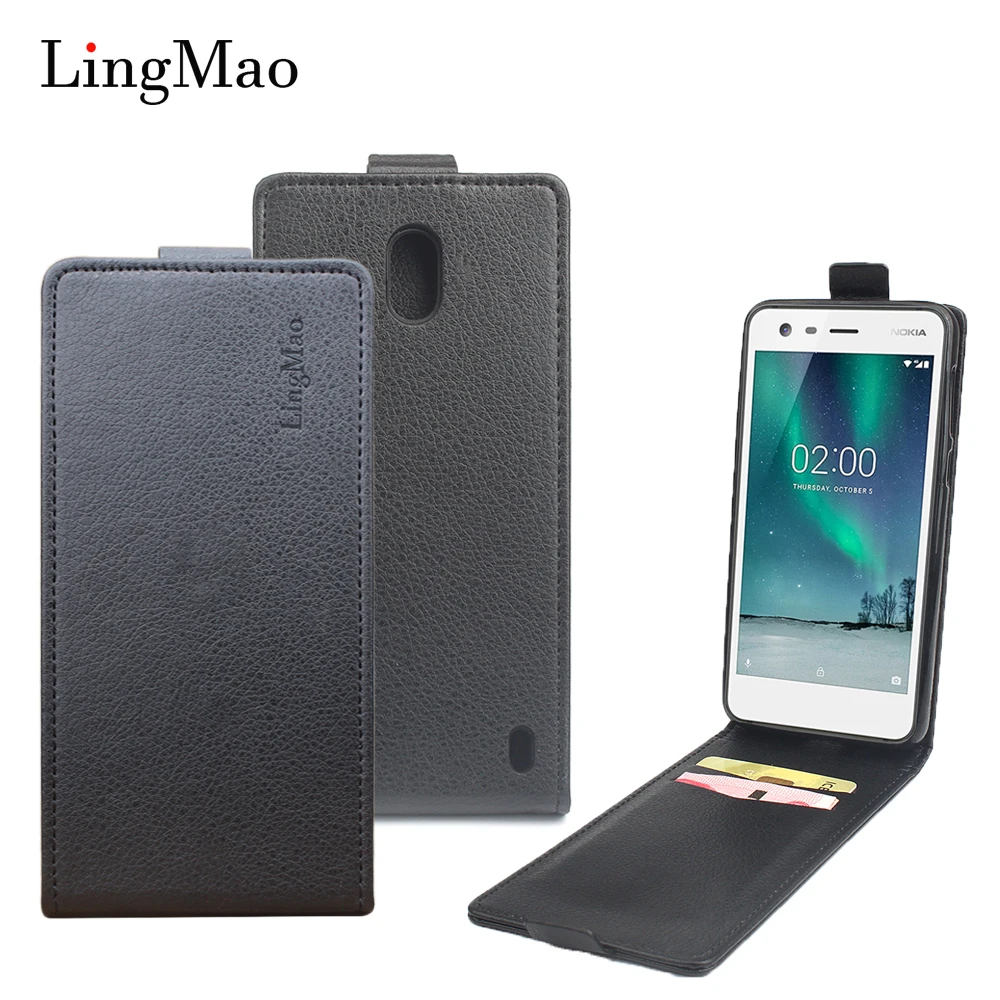 Litchi Grain High Quality Leather Case For Nokia 2 Flip Cover Phone Cases Fashion Luxury Shell Funda Bags | Мобильные телефоны и
