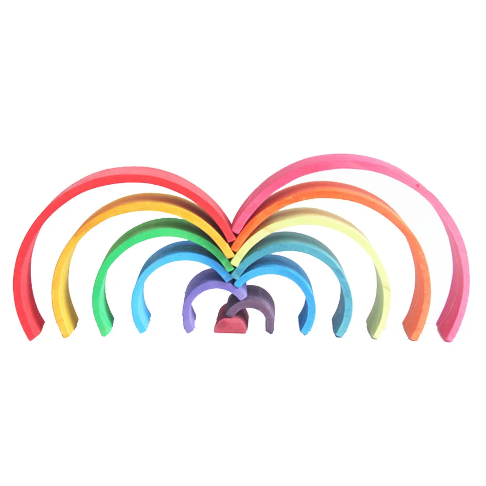 12 Pcs/Lot Baby Toys Rainbow Blocks Wooden Rainbow Stacker Nesting Puzzle Creative Montessori Building Blocks Educational Toys 12 Pcs/Lot Baby Toys Rainbow Blocks Wooden Rainbow Stacker Nesting Puzzle Creative Montessori Building Blocks Educational Toys