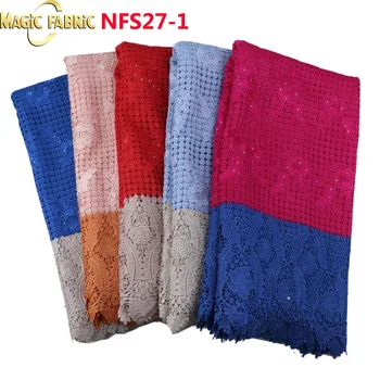 

New design free shipping renda guipure lace fabric 2017 nigerian cord lace fabric for party dresses NFS27
