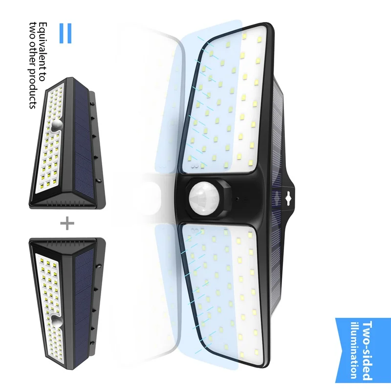 Солнечный свет Открытый датчик движения Ночной безопасности настенный светильник 80 светодиодный водонепроницаемый энергосберегающий сад передняя дверь двора