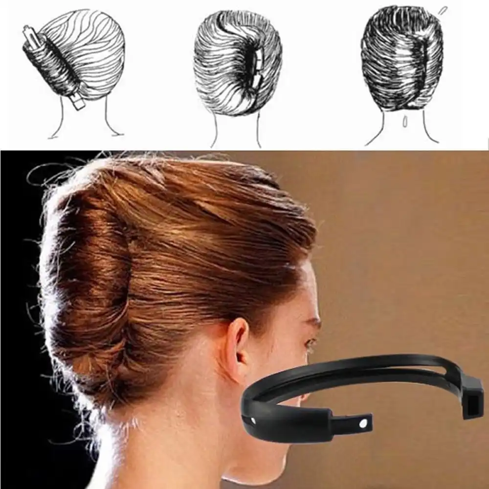 2pcs Set Fashion Women Diy Hair Styling Updo Donut Bun Clip Tool