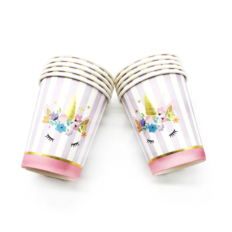 10pcs/pack unicorn theme disposable paper cups unicorn theme paper cups