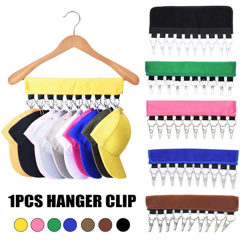 

New Door Hooks Cap Organizer Hanger 10 Baseball Caps Holder Hats Organizer for Closet Multicolor