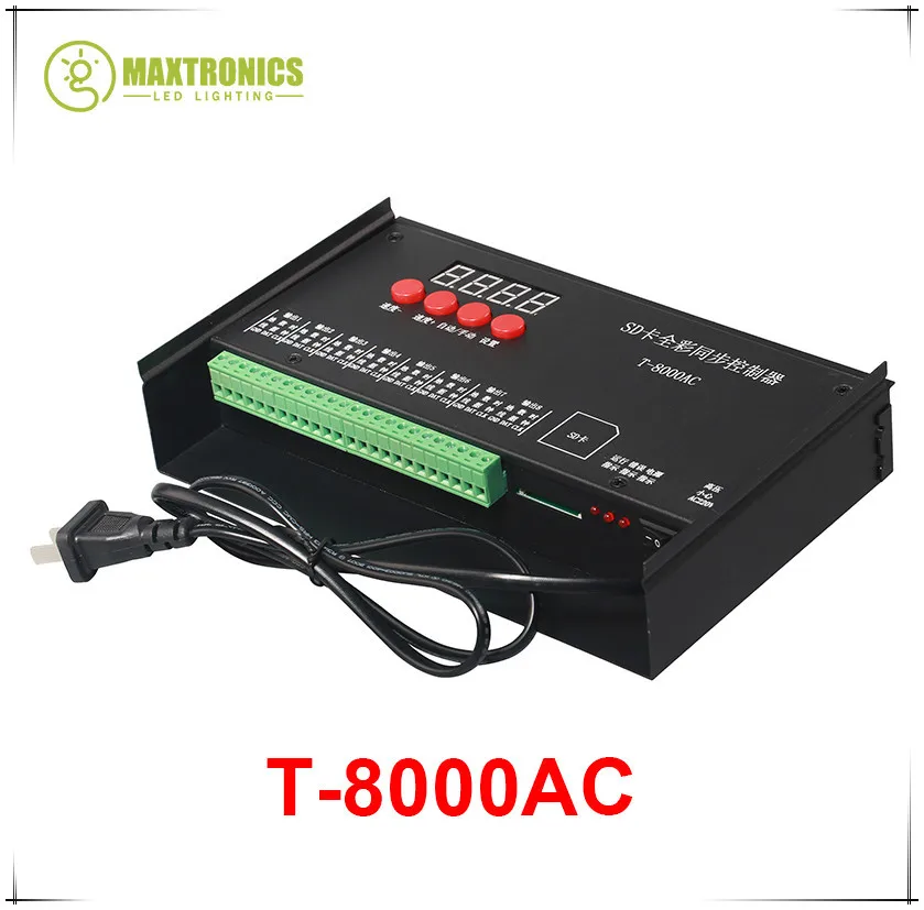 Высокое качество T8000 AC110-240V SD карты пикселей контроллер для WS2801 WS2811 LPD8806 Макс 8192 пикселей DC5V