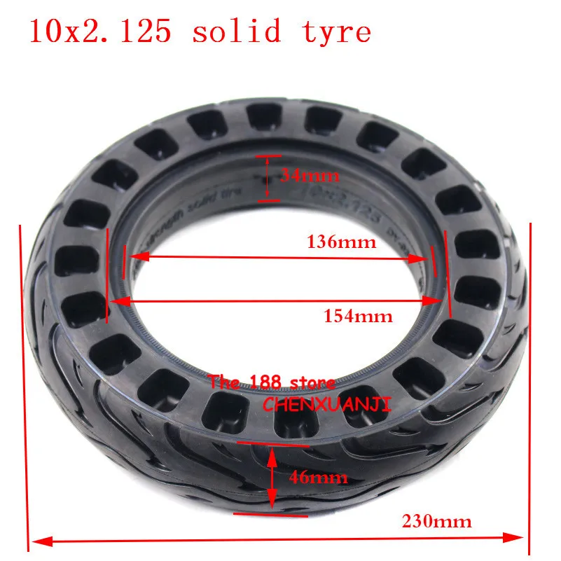 10 дюймов сотовые твердые шины 10x2,125/10x2 для умного электрического балансировочного скутера 1" электрический скутер бескамерные колеса твердые шины