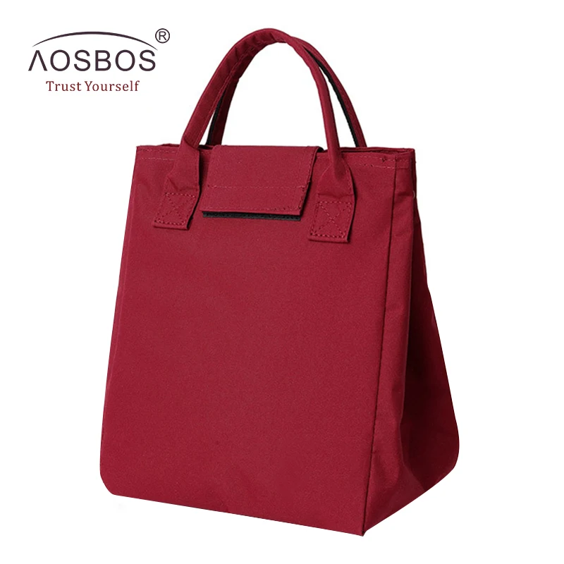 Aosbos Portable Oxford Thermal Lunch font b Bags b font for Women Men Kids Insulated Striped