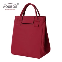 Aosbos Portable Oxford Thermal Lunch font b Bags b font for Women Men Kids Insulated Striped