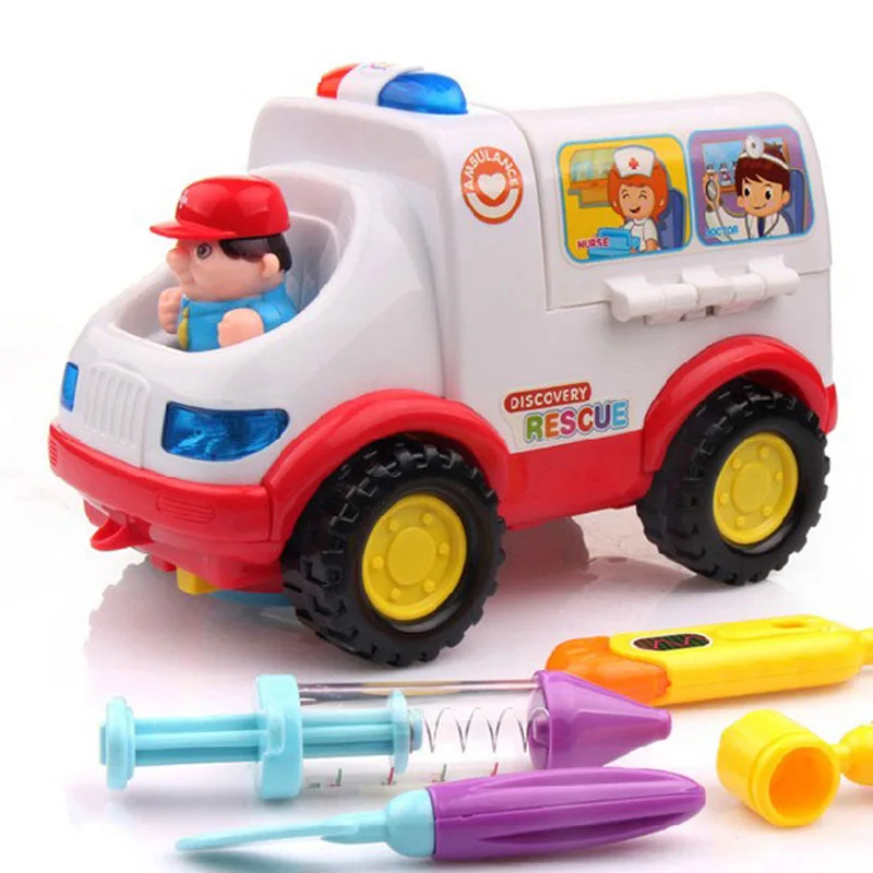 Скорая помощь, электрический автомобиль, игрушки для мальчиков, Всевышний, симулятор, детский автомобиль, детский трехколесный велосипед, развивающие игрушки для детей, рождественские подарки - Цвет: Белый
