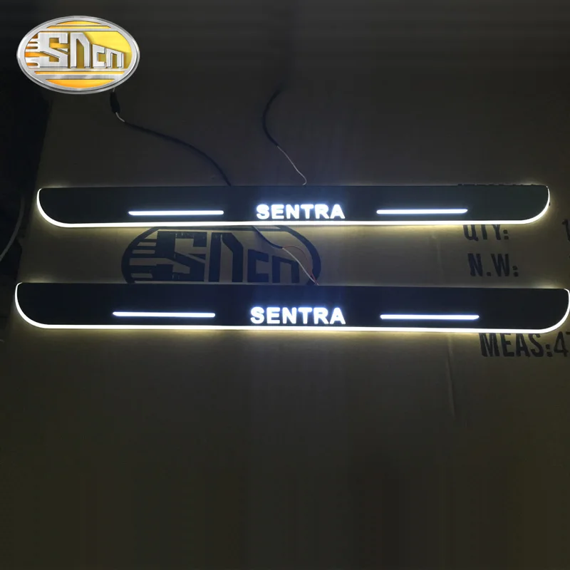 

SNCN 4PCS Acrylic Moving LED Welcome Pedal Car Scuff Plate Pedal Door Sill Pathway Light For Nissan Sentra 2015 2016 2017 2018