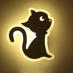 Детский мультяшный олень кошка ночник креативный акриловый настенный светильник бра wandlamсветодио дный P Led Современная спальня