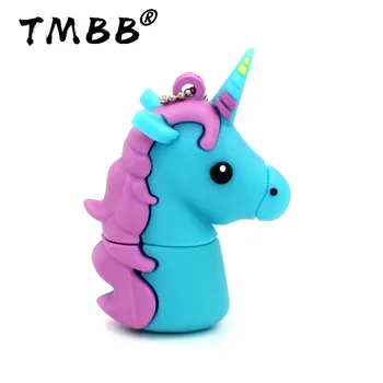 

latest cartoon Mini Green unicorn flash drive pen drive usb flash drive 4G 8G 16G 32G 64G 128G U disk personal memory stick gift