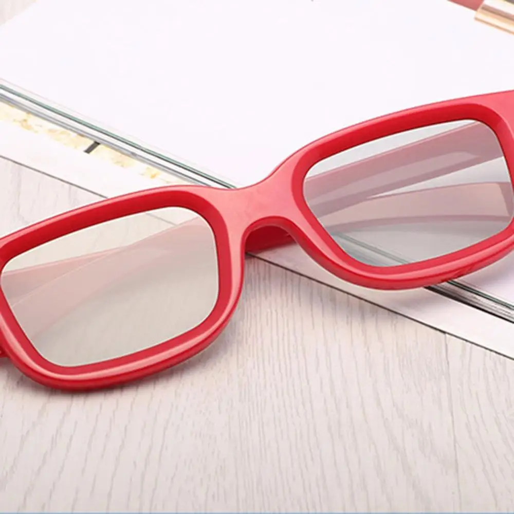 Универсальные пассивные круговые 3D поляризованные очки для просмотра фильмов унисекс ABS рамка стерео не мигает для 3D ТВ кинотеатров - Цвет: Red