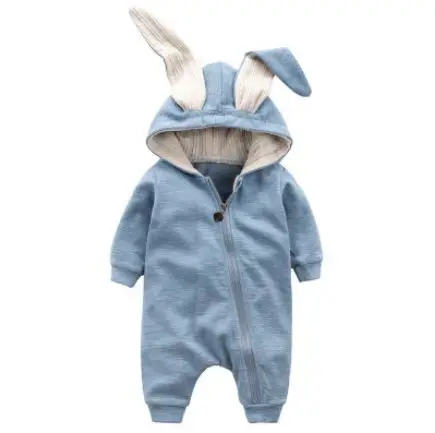 US $9.23 Cute Rabbit Ear Hooded Baby Rompers For Babies Boys Girls Clothes Newborn Clothing Infant Costume B