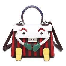Kostenloser versand Mode neue frauen farbblock cartoon schulter crossbody kleine handtasche