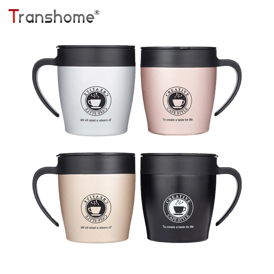 Transhome креативная кофейная кружка с крышкой из нержавеющей стали термос кружки