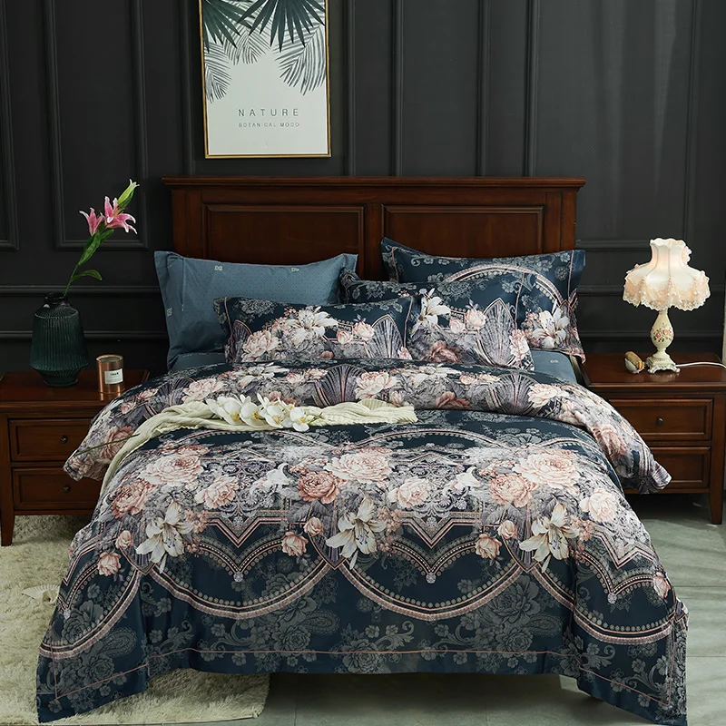 

2018 Luxury jacquard European 4pcs Bedding Sets Contain Duvet Cover Bed Sheet Pillowcase