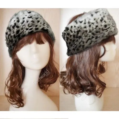 Señoras calientes de la manera mujeres de lujo Cuero no original diadema invierno esqui oído Muffs earwarmers sombrero Orejeras 7 color
