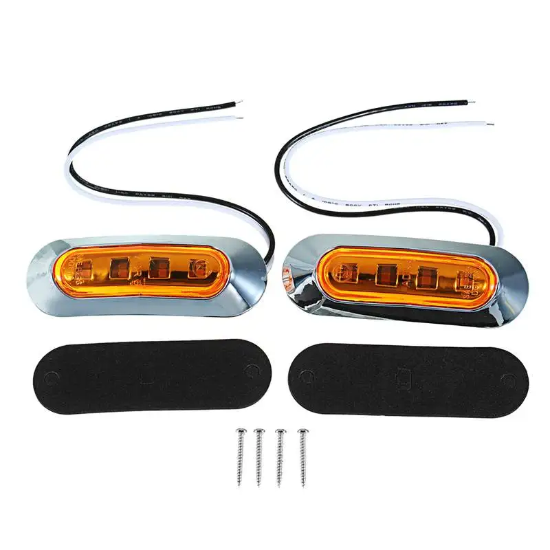 

2pcs Car Truck External Lights LED Side Marker Lights Clearance Lamp Truck Caravan Trailer Tail Rear Lights Parking Light 10-30V