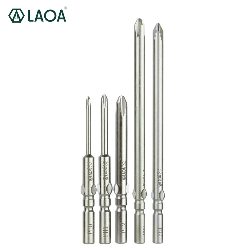 

LAOA 10pcs Set 5/6mm Phillips Electric Screwdriver Bits Set Bit for Screwdriver S2 Ph1 Ph2 With Magnetic