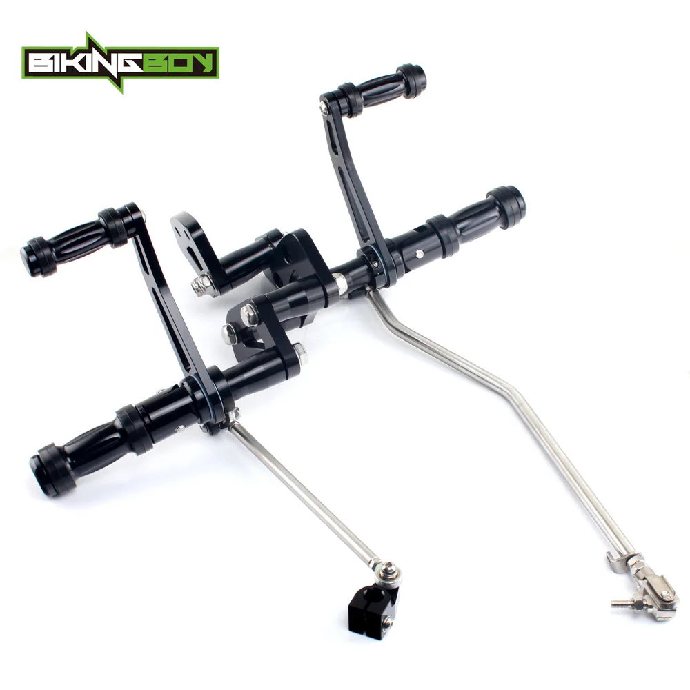 

BIKINGBOY CNC Forward Controls Footpegs for Harley Sportster XL1200 Nightster Roadster XL883 Custom Super Low Police XR1200