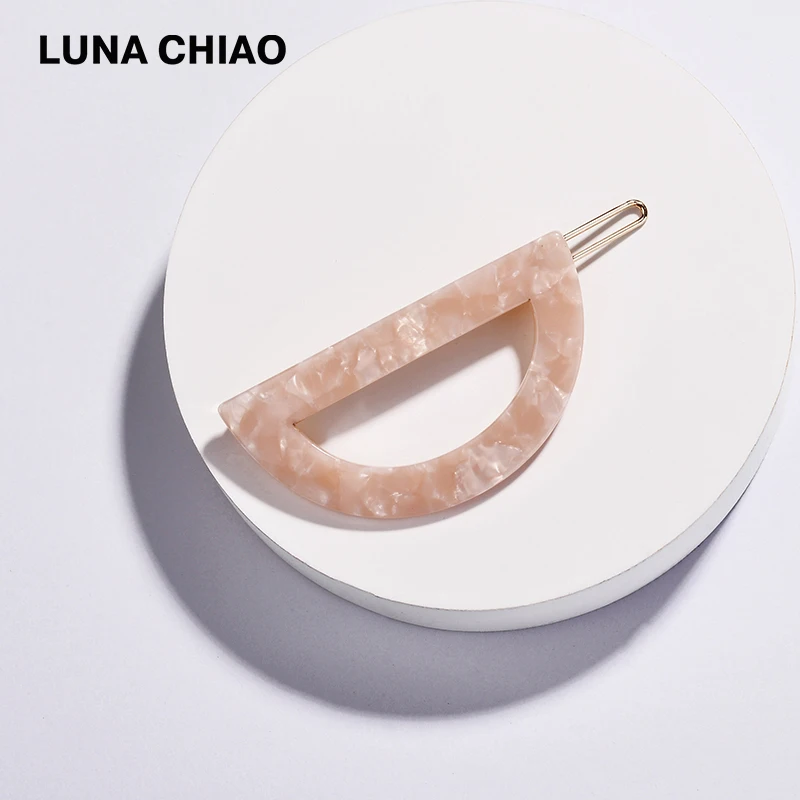 LUNA CHIAO популярные аксессуары для волос полукруглые акриловые Черепаховые
