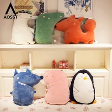 Мультяшные животные плюшевая подушка милый лиса медведь жираф-олень Подушка с дизайном «слон» Детский успокаивающий сон подушка картины без рамы украшения игрушки