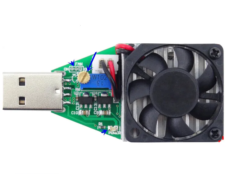 

RD Industrial Grade Electronic Load resistor USB Interface Discharge battery test capacity with fan adjustable current 15w 20%