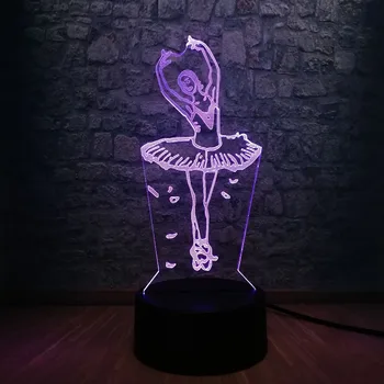 

Novelty Graceful Ballet Dancer 3D Lamp Night USB LED Lighting Ballerinator Christmas Decora luminaria Children Table KIDS TOYS