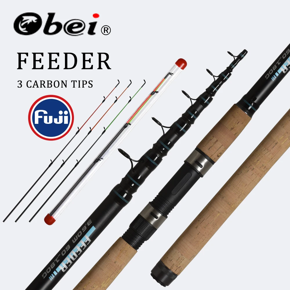 OBEI Feeder fishing rod telescopic spinning casting Travel Rod 3.3 3.6m vara de pesca Carp