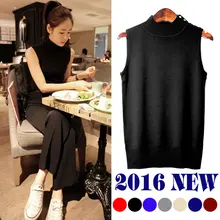 Special offer new Korean summer slim dress sweater vest cold high necked sleeveless sweater backing all-match