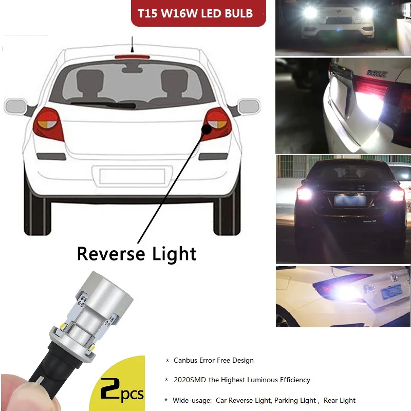 2x 1000LM W16W T15 Светодиодный лампочки Canbus Автомобильная резервная копия светильник для Mercedes Benz AMG CLA W203 W211 W204 W210 W124 W212 W202 W205