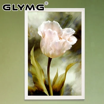 

GLymg Needlework Handicrafts 3D Diy Cross Stitch Tulip Cotton Thread Chinese Cross-Stitch Embroidery Kit Flowers Mosaic Picture