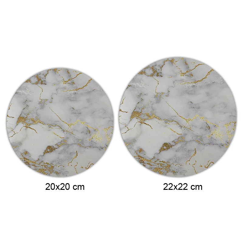 Gold marble Round Mouse Pads Non-Skid Desk Rubber Mouse Pad Game Mouse Pad office MousePad 22X22 CM (2)