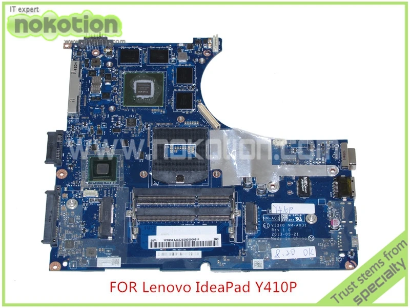 Mainboard VIQY0 NM-A031 Rev 1.0 11S90003628 For lenovo ideapad Y410P 14'' Laptop motherboard GeForce GT755M 2GB graphics