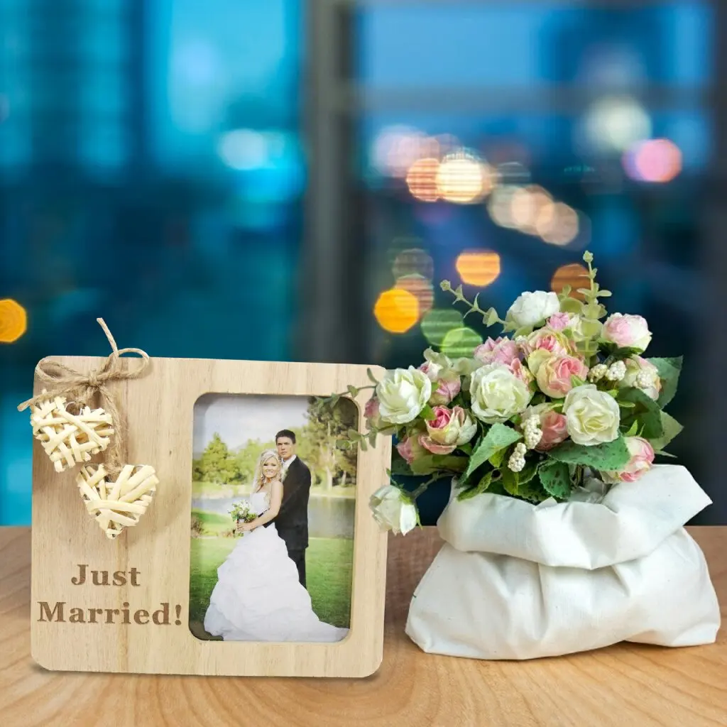 1pcs 18x20cm Wedding Wooden Picture Frame Ornament Retro Wedding