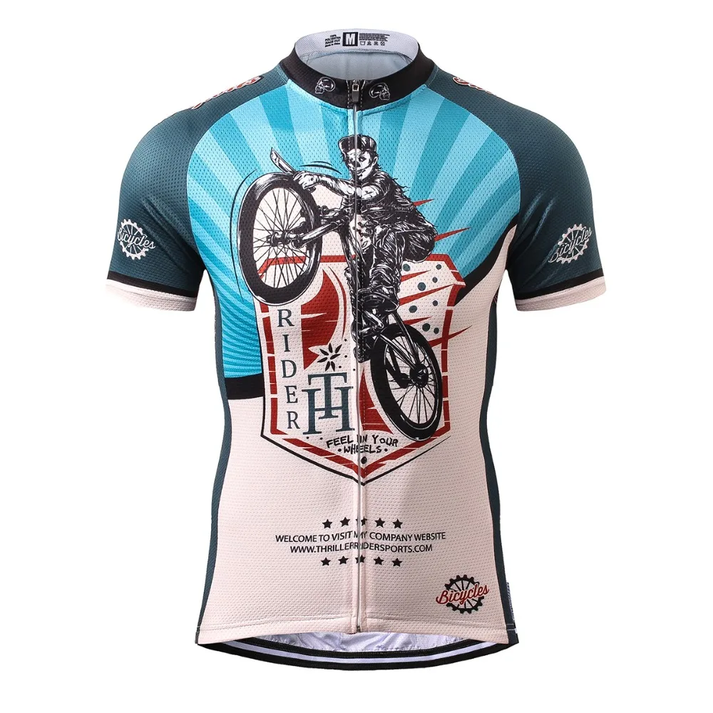 

THRILLER RIDER SPORTS TRS-0008 Mens Cycling Jersey Cycling Clothing Bike Shirt Size S to 5XL