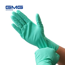 GMG-guantes de nitrilo resistentes al agua, guantes de trabajo de seguridad con patrón de diamante de 12 pulgadas, protectores mecánicos, verde y amarillo