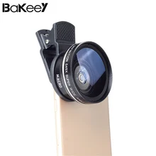 Bakeey объектив камеры мобильного телефона 2 в 1 зажим 0.45X Супер широкоугольный с макро объективом HD камера для мобильного телефона планшета универсальный