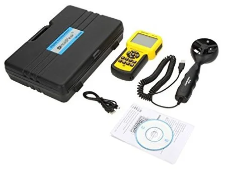 HoldPeak HP-856A цифровой измеритель скорости ветра и объема воздуха Анемометр USB/ручной с регистратором данных и чехол для переноски