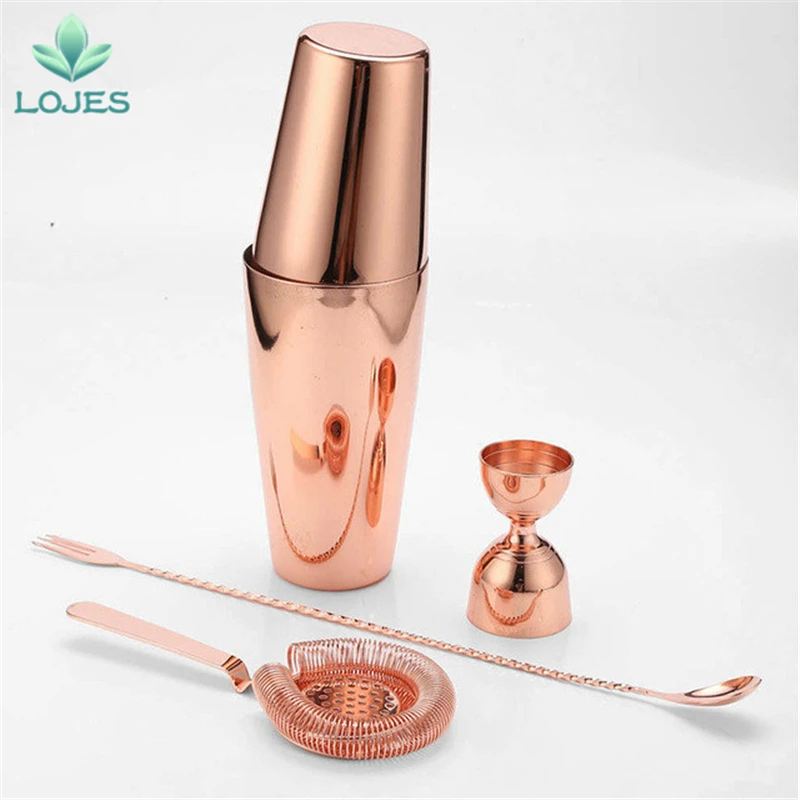 

4Pcs/Set Stainless Steel Cocktail Shaker Mixer Drink Bartender Browser Kit Bars Set Tools Professional Bartender Tool