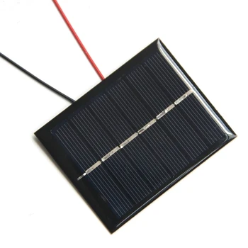 

BUHESHUI Mini 0.6W 3V Solar Cell With Wire/Cable Polycrystalline DIY Solar Panel System Battery Charger Education 60*75MM 10pcs