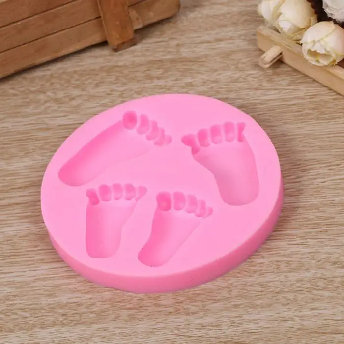 Footprint Fondant Mold Silicone Foot Shape Pastry Mould Chocolate Clay Cake Decorating Baking Tool GHS99