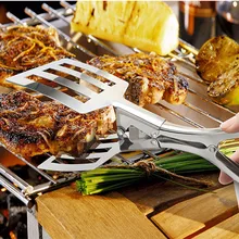 20 шт./партия, большие кухонные щипцы из нержавеющей стали, зажим для мяса, барбекю, буфет, щипцы для салата, кухонная утварь, аксессуары, зажим для хлеба