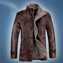 Сезон осень-зима; для мужчин; меховой воротник; толстое и шерсть кожаная куртка из cultivate one's morality мужская кожаная куртка