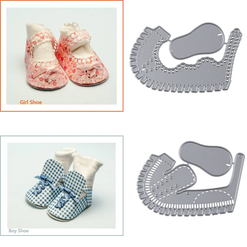 

Girl&Boy Child Shoes Shape Hot Stencil Customized Metal Cutting Dies Cut Practice Hands-on DIY Scrapbooking Album Craft dies