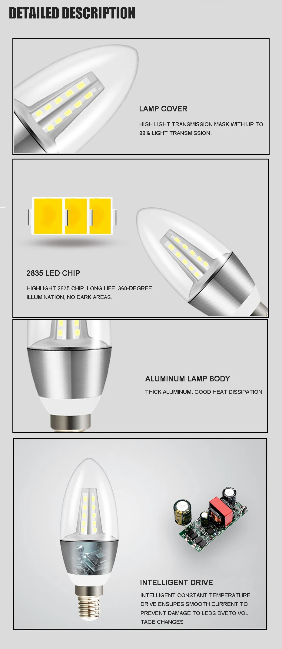 4 шт. без мерцания E14 светодио дный свечки AC85-265V 5 Вт 7 Вт 2835smd светодио дный свет постоянный urrent светодио дный лампы люстра лампочки