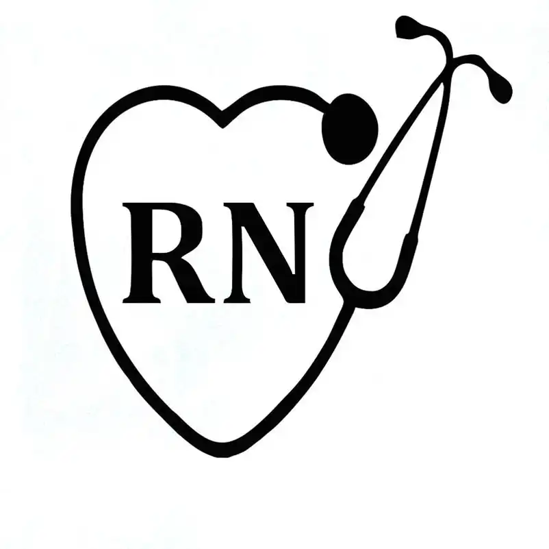 17X17CM RN Heart Stethoscope Originality Vinyl Decal Black/Silver Car