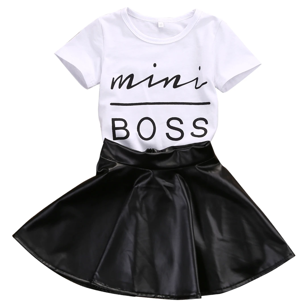 

2Pcs Toddler Baby Girls Kids Cotton Short Sleeve Tops T-shirt+Skirts Outfits Set 1-6Y 2pcs Fashion Children Clothing Set