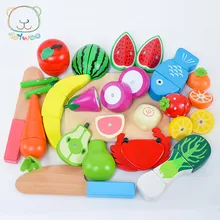 Горячая игрушка 17 шт деревянные игрушечные фрукты набор игрушечной посуды для детей